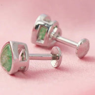 Olive Studs in 92.5 Silver