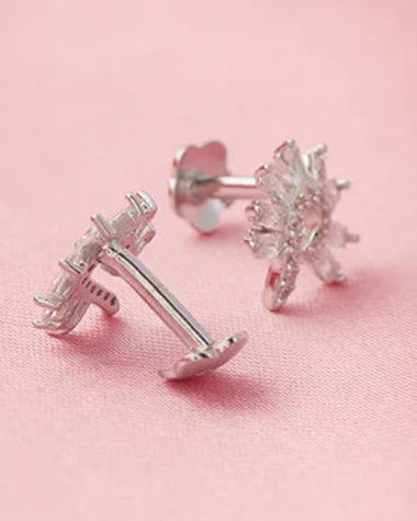Floral Studs in 92.5 Silver