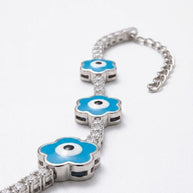 Sky Bloom Evil Eye Bracelet in 92.5 Silver
