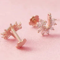Curved Floral Studs in 92.5 Silver