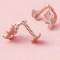 Floral Curve Studs in 92.5 Silver