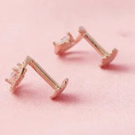 Moonlit Heart Studs in 92.5 Silver