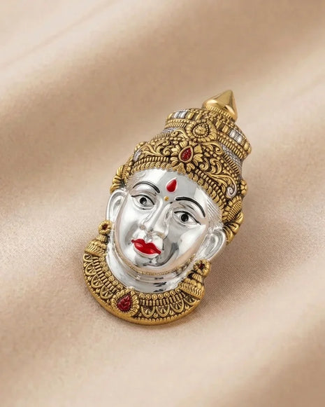 Golden Grace Lakshmi Face in 92.5 silver