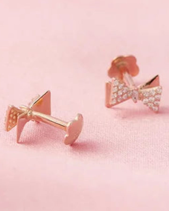 Double Bow Studs in 92.5 Silver