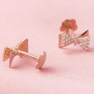 Double Bow Studs in 92.5 Silver