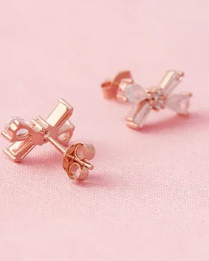 Tiny Bow Studs in 92.5 Silver