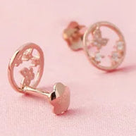 Halo Butterfly Studs in 92.5 Silver