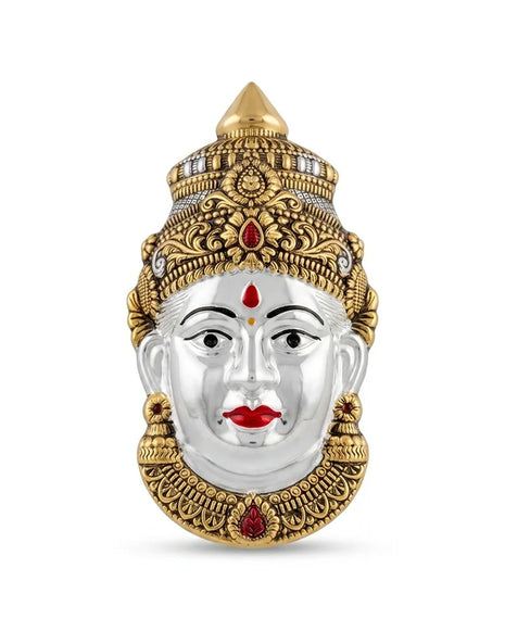 Golden Grace Lakshmi Face in 92.5 silver