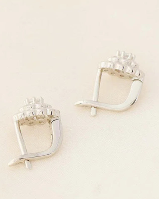 Floral J Studs in 92.5 Silver