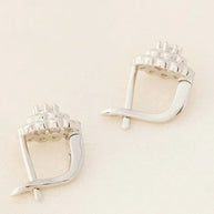 Floral J Studs in 92.5 Silver