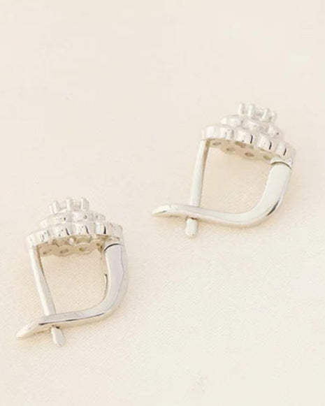 Floral J Studs in 92.5 Silver