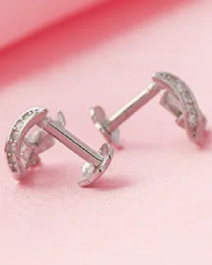 Blossom Curve Studs in 92.5 Silver