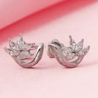 Blossom Curve Studs in 92.5 Silver