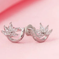 Blossom Curve Studs in 92.5 Silver