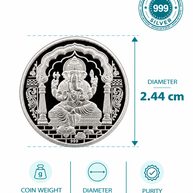 Ganesha 5g Coin in 999 Silver