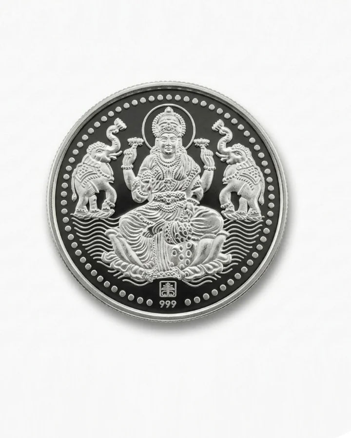 Gaja Lakshmi 999 Pure silver Round Coin