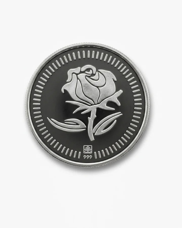 Rose Coin in 999 Silver