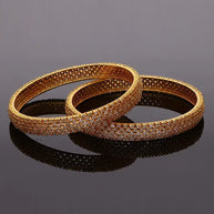 Golden Grace: Micro Stone Bangles in 92.5 Silver