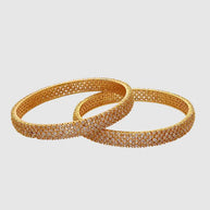 Golden Grace: Micro Stone Bangles in 92.5 Silver