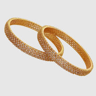 Golden Grace: Micro Stone Bangles in 92.5 Silver