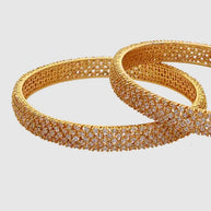 Golden Grace: Micro Stone Bangles in 92.5 Silver