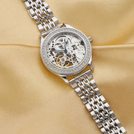 Skeleton Automatic Watch in 92.5 Silver