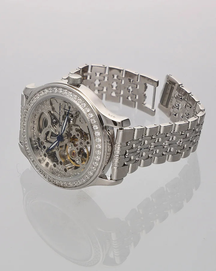Skeleton Automatic Watch in 92.5 Silver