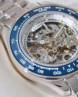 Blue Tachymeter Watch in 92.5 Silver detail - Silsila by Dvaar