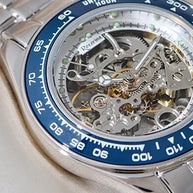 Blue Tachymeter Watch in 92.5 Silver detail - Silsila by Dvaar