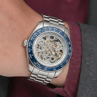 Blue Tachymeter Watch in 92.5 Silver - Silsila by Dvaar