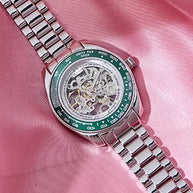 Green Tachymeter Watch in 92.5 Silver