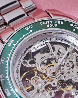 Green Tachymeter Watch in 92.5 Silver