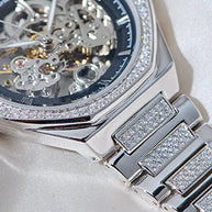 Black Stone Watch in 92.5 Silver