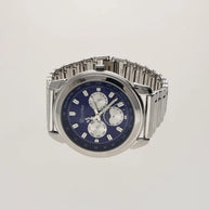Blue Chrono Watch in 92.5 Silver