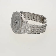 White Floral Watch in 92.5 Silver