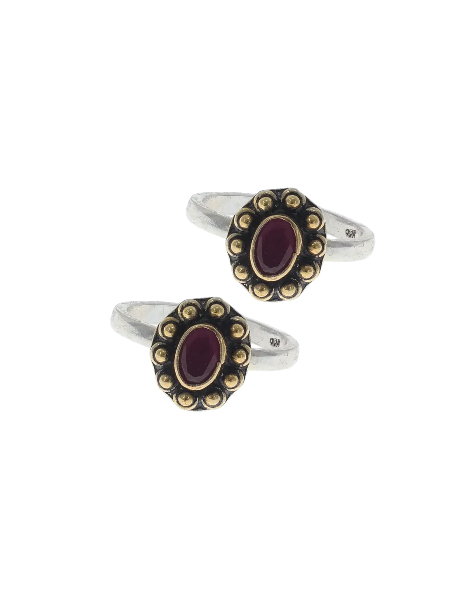 Ruby Toe Rings detail - Silsila by Dvaar