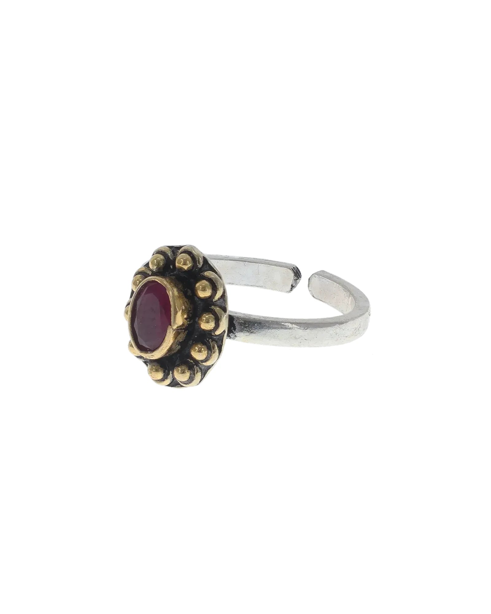 Ruby Toe Rings side view - Silsila by Dvaar
