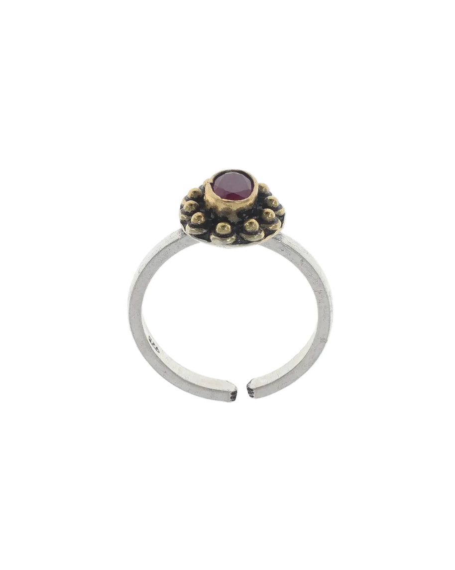Ruby Toe Rings worn view - Silsila by Dvaar