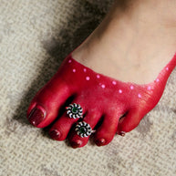 Emerald Toe Rings in 92.5 Silver