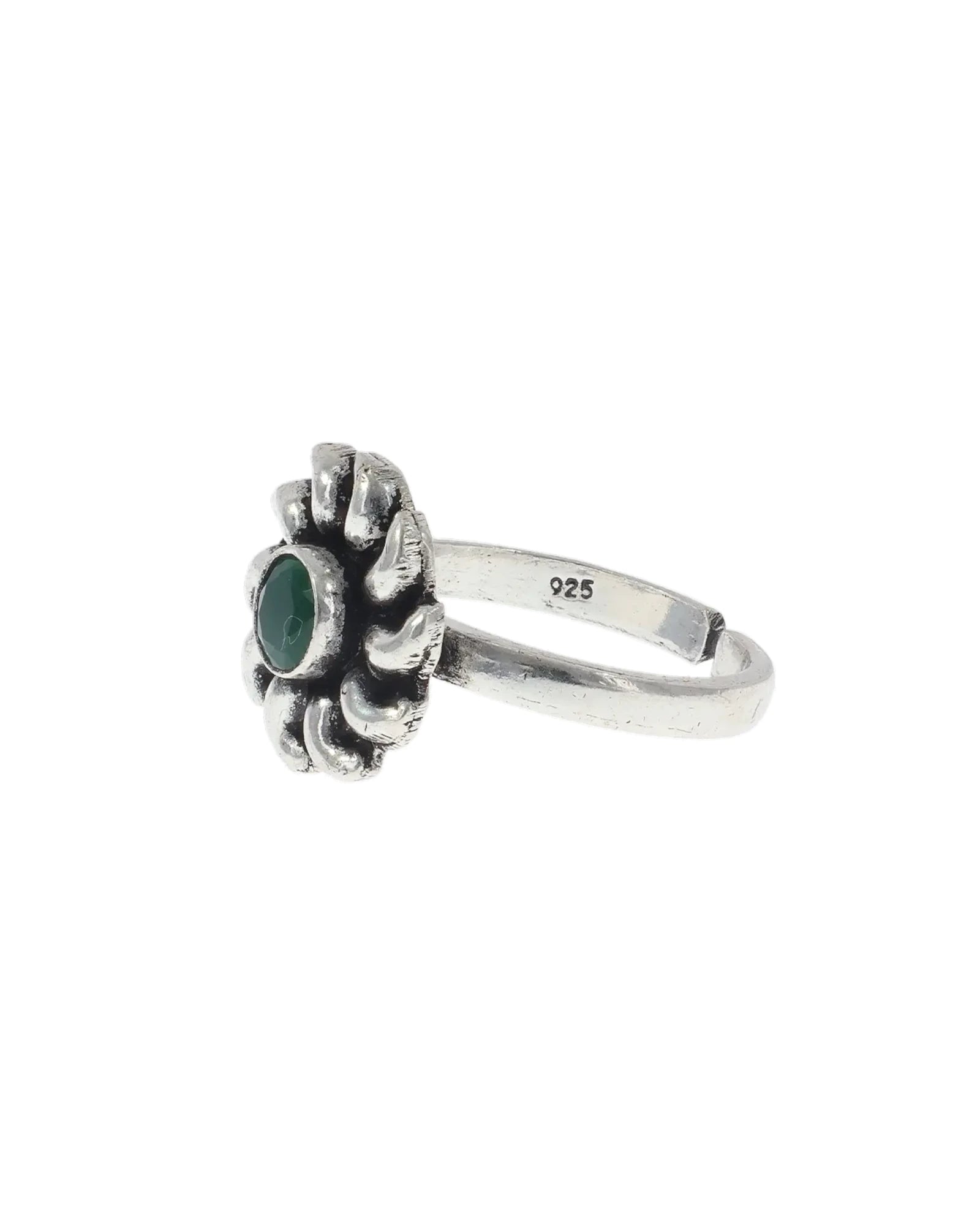 Emerald Toe Rings in 92.5 Silver