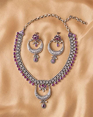 Rajasthani Necklace front view - Silsila by Dvaar