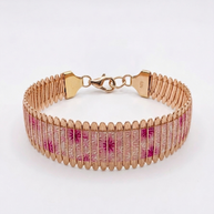 Enchanted Rose Gold Flora Cuff in 92.5 Silver