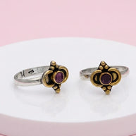 Manikya Toe Rings in 92.5 Silver - Silsila by Dvaar