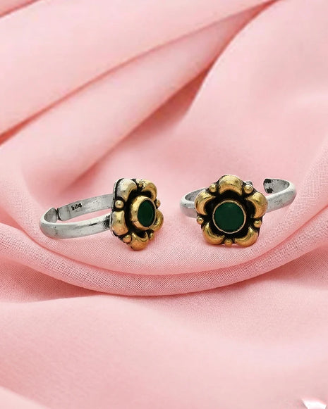 Vrinda Toe Rings in 92.5 Silver - Silsila by Dvaar