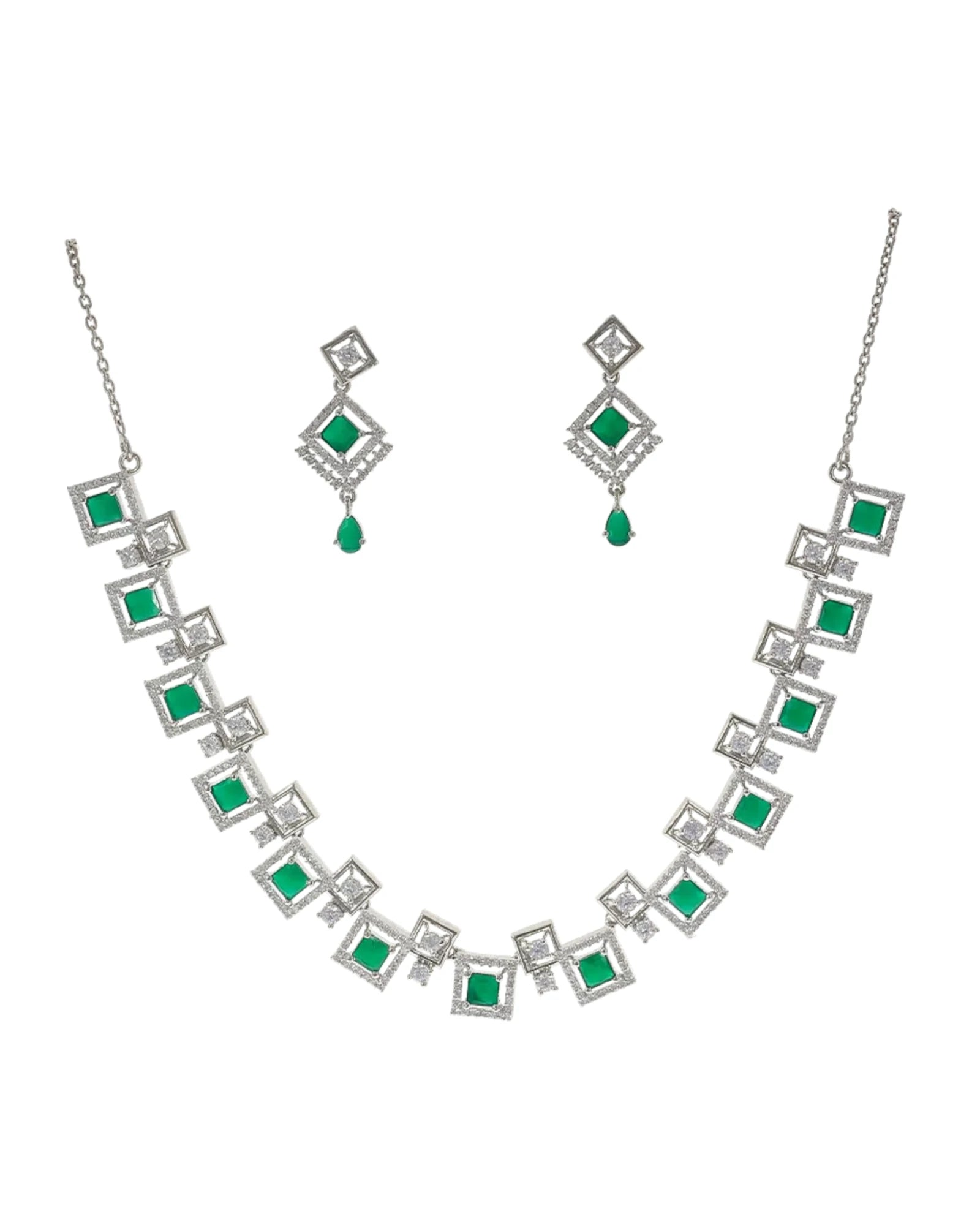 Jade Collar Set in 92.5 Silver
