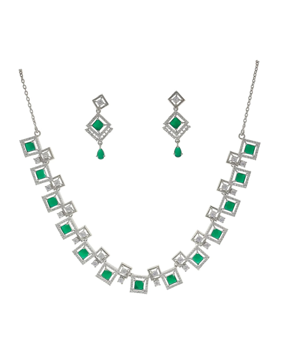 Jade Collar Set in 92.5 Silver