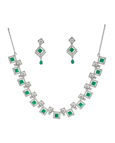 Jade Collar Set front view - Silsila by Dvaar