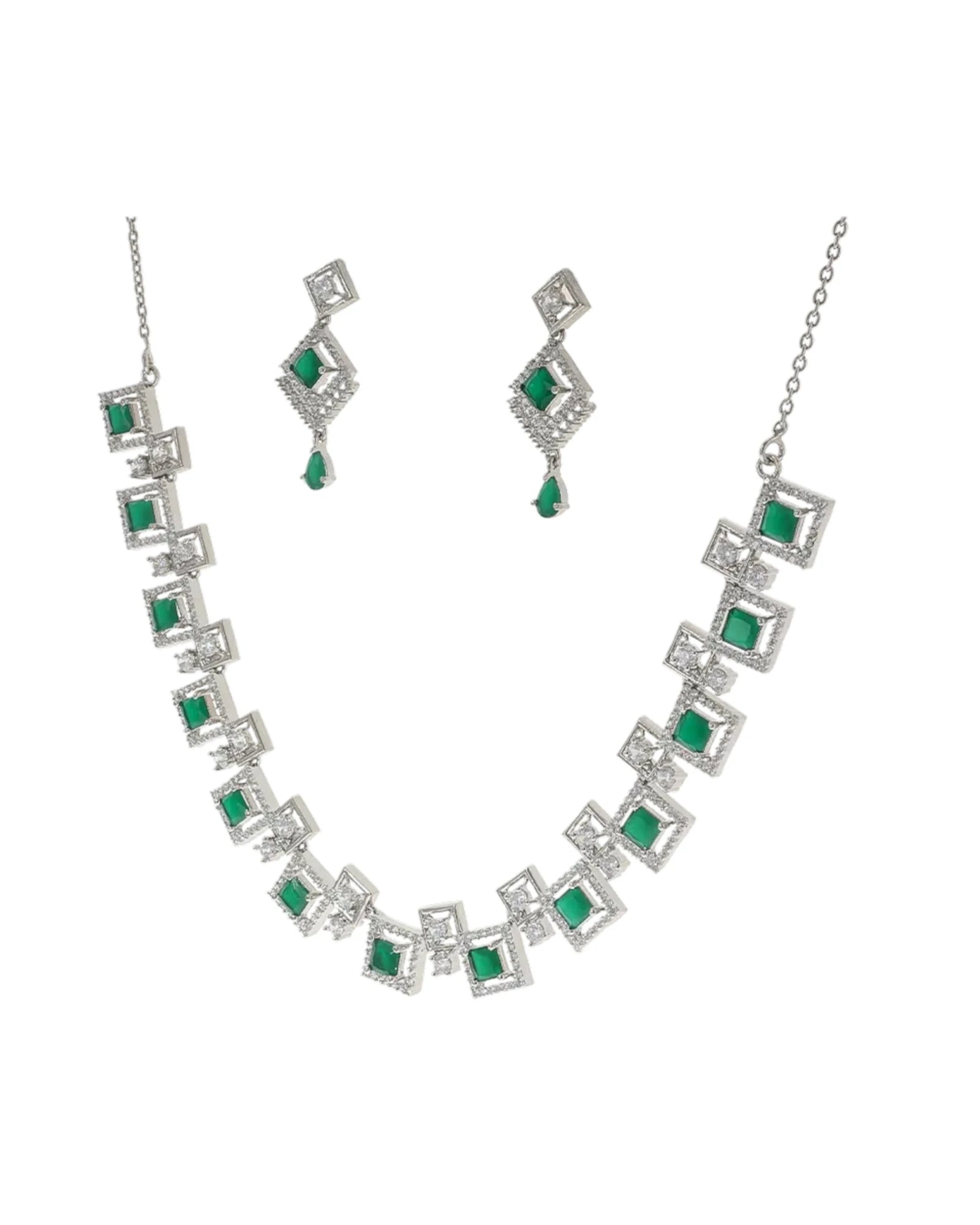 Jade Collar Set in 92.5 Silver