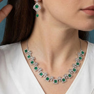 Jade Collar Set in 92.5 Silver