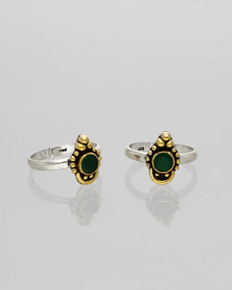 Verdant Toe Rings detail - Silsila by Dvaar